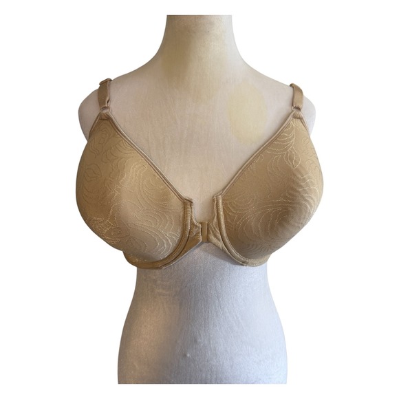 Bali Other - Bali Bra Women 38DD Beige Front Close Underwire Jacquard Floral 3P66 Comfort